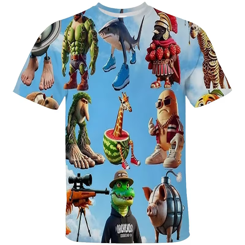 Nouveau Brr Brr Patapim T-shirt drôle italien Brainrot Meme graphique T-shirt hommes femmes été T-sh