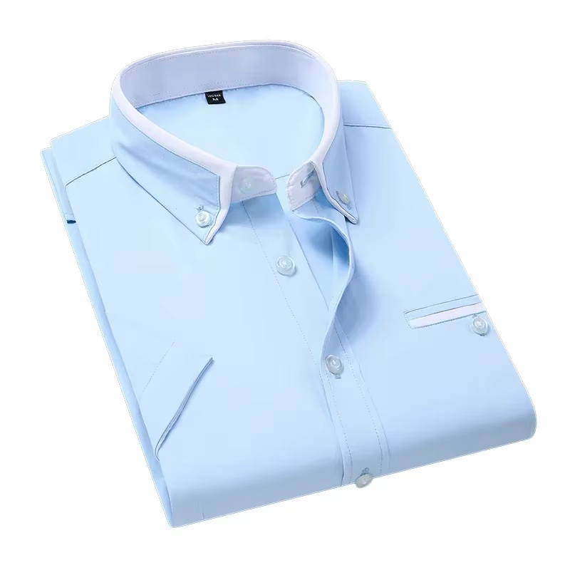 TFETTER été affaires chemise hommes manches courtes boutonné chemise col rabattu chemises décontract