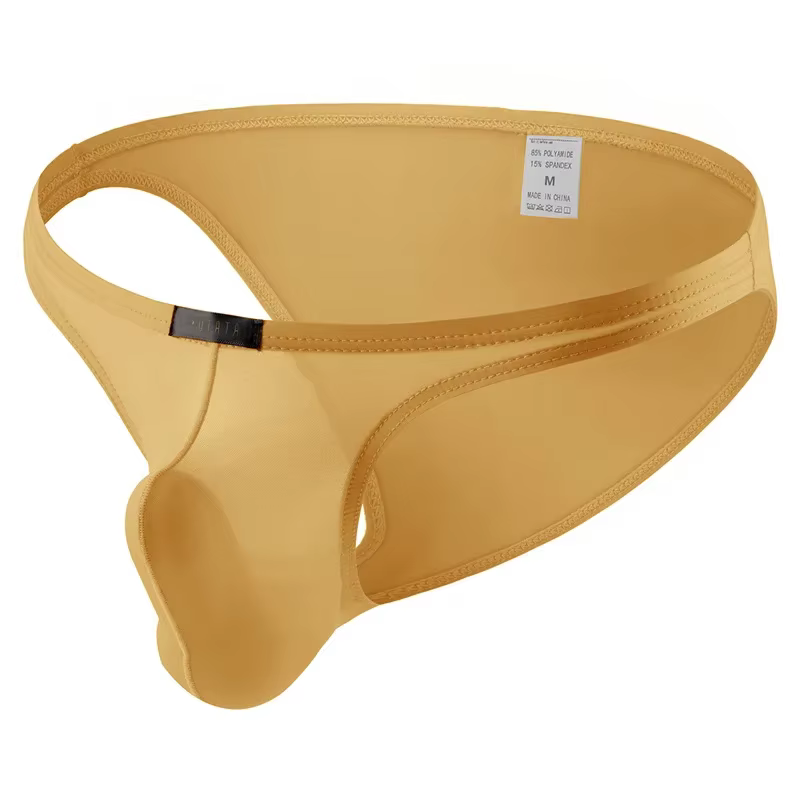 Sous-vêtements pour hommes slips soyeux de glace respirant taille basse solide Ultra-mince caleçon h