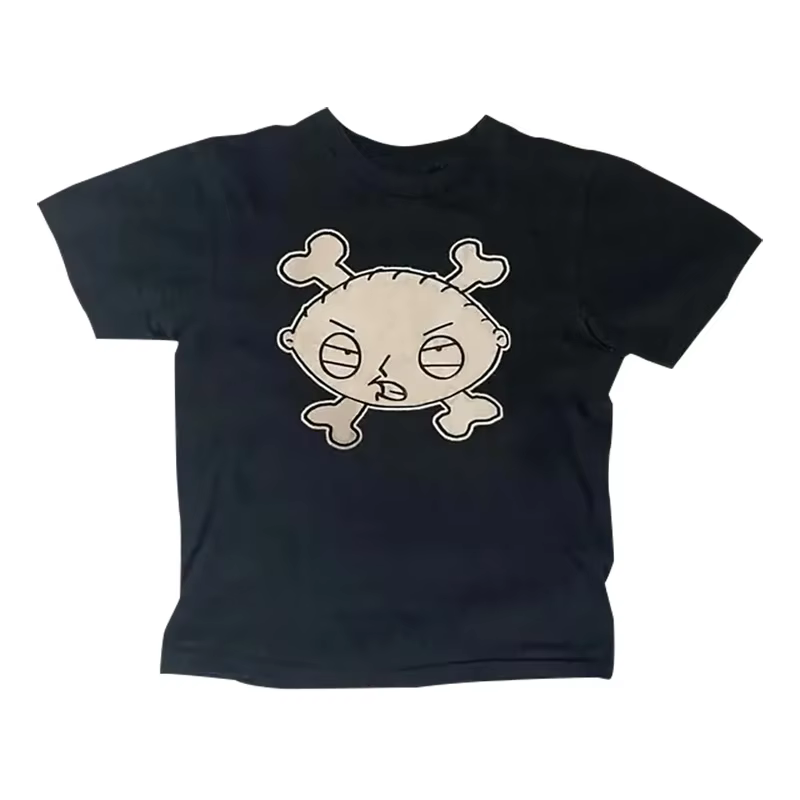 T-shirt à manches courtes et col rond pour fille, haut court, rue haute, Harajuku, lettre imprimée, 