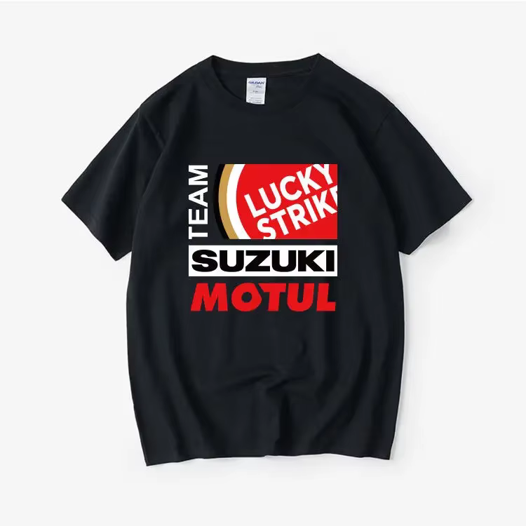 T-Shirt imprimé pour hommes de marque de moto Suzuki, Style d'été 100 % coton, manches courtes confo