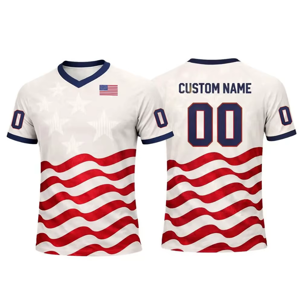 T-shirt de football américain personnalisable avec nom et numéro, design graphique tendance, unisexe