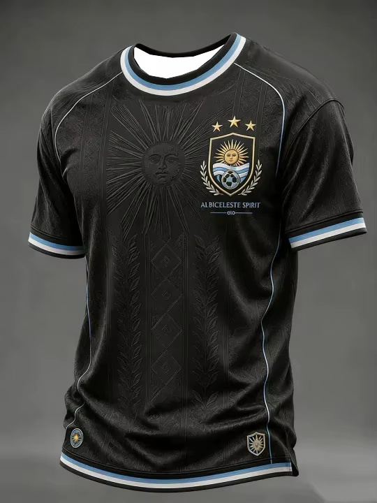 T-shirt de supporter de football Argentine à manches courtes, respirant, séchage rapide, style stree