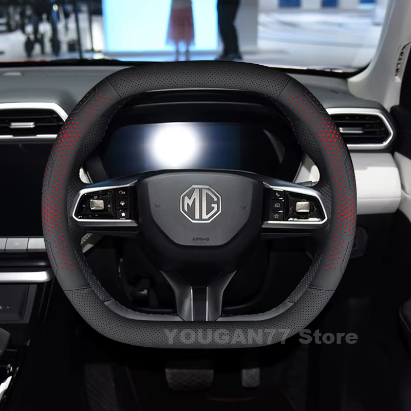 Housse de volant de voiture en cuir pour MG ZS Hybrid EZS ZS EV 2025 2016-2024, antidérapante, acces