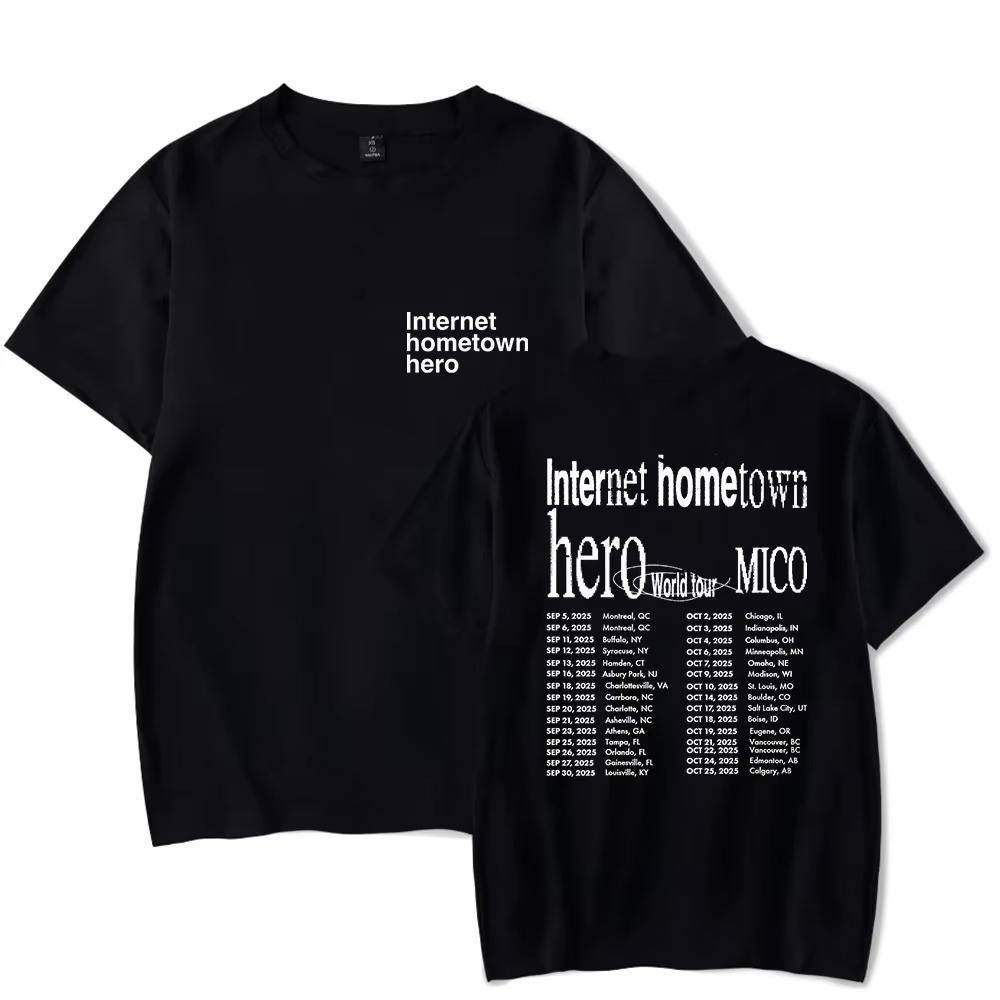 T-shirt d'été unisexe pour adultes à manches courtes MICO Merch Internet Hometown Hero World Tour