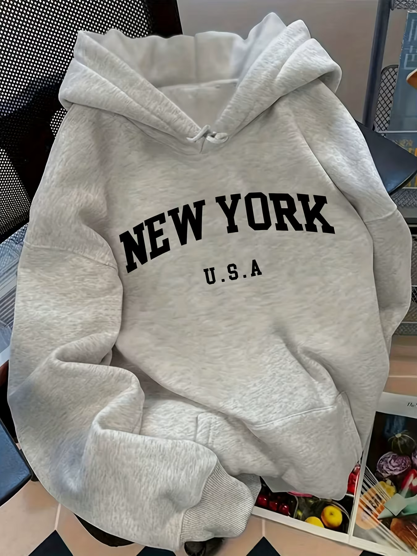 Sweat à capuche décontracté pour hommes et femmes, pull-over avec lettrage NEW YORK USA, mode décont