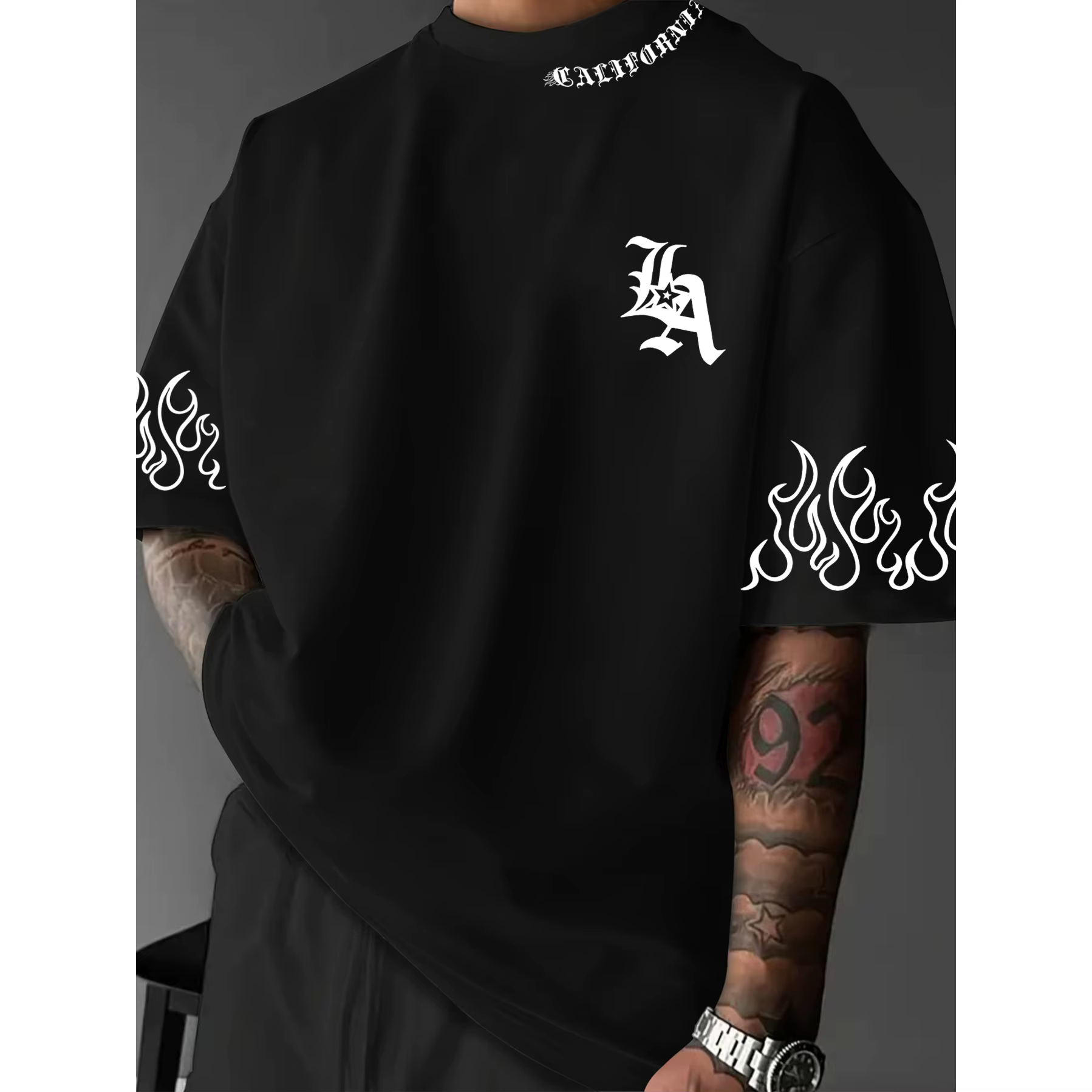 T-shirt graphique flamboyant California "LA" Streetwear