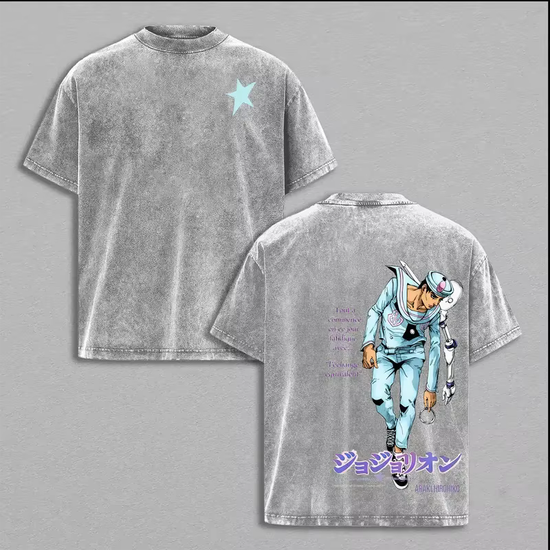 T-shirt Anime Higashikata Josuke, vêtements JoJo's Bizarre Adventure, t-shirts en coton pour hommes 