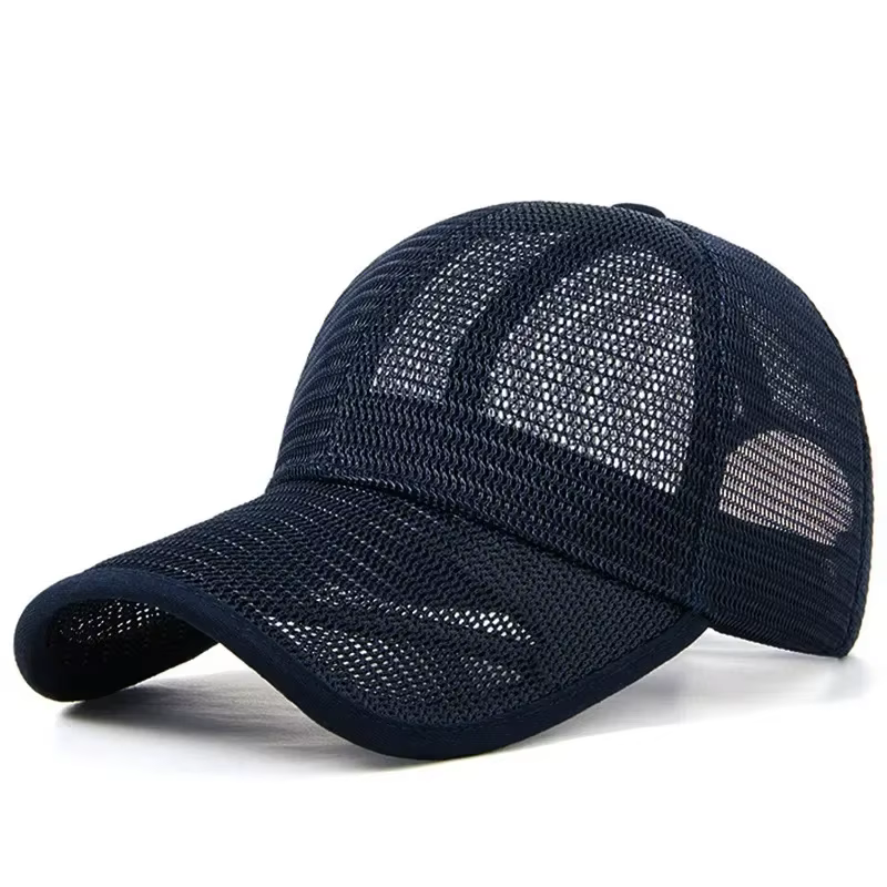 Casquette de camionneur grande taille pour hommes, chapeau de soleil en maille complète, pointe long