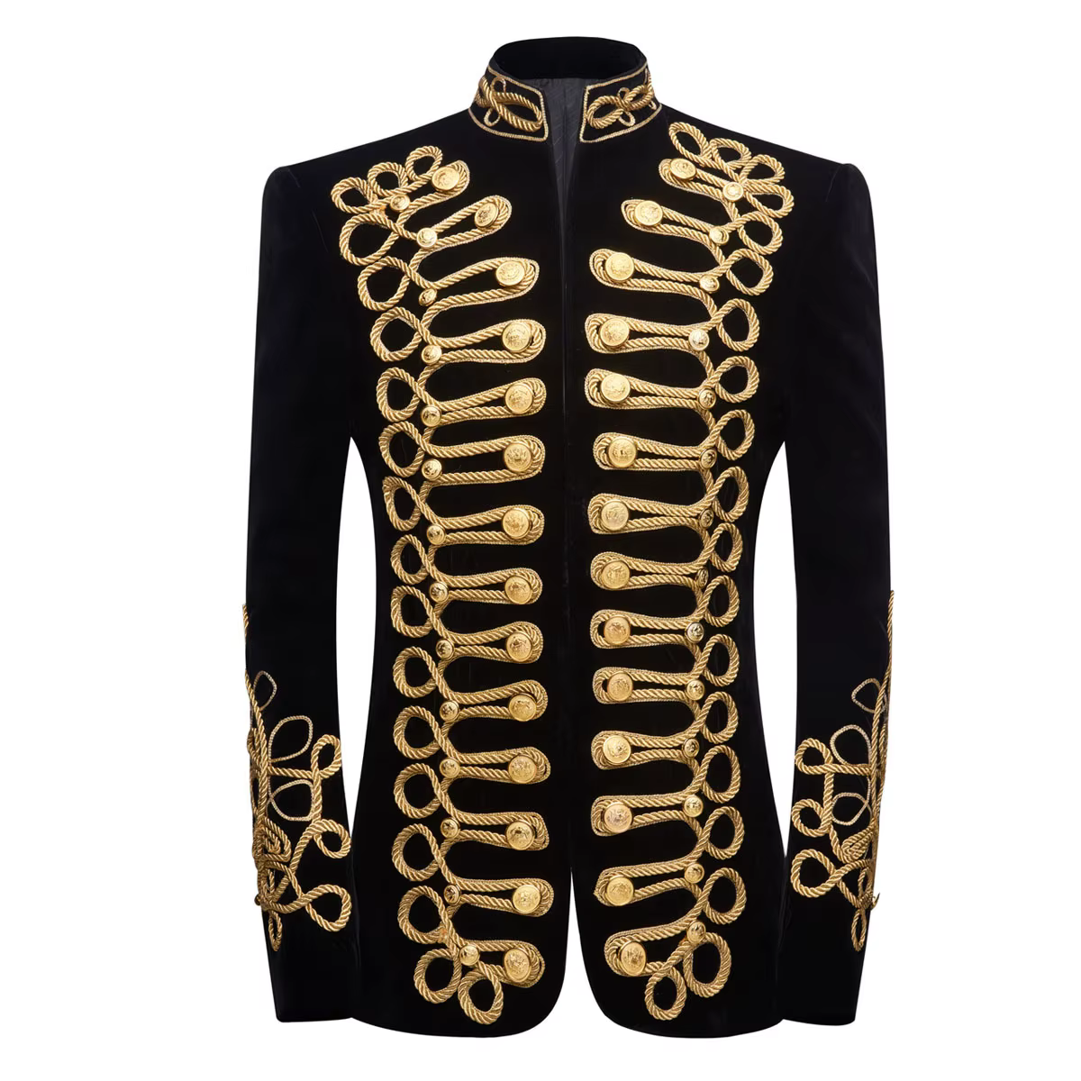 Robe de cour tridimensionnelle pour hommes, taille européenne et américaine, bouton en corde, specta