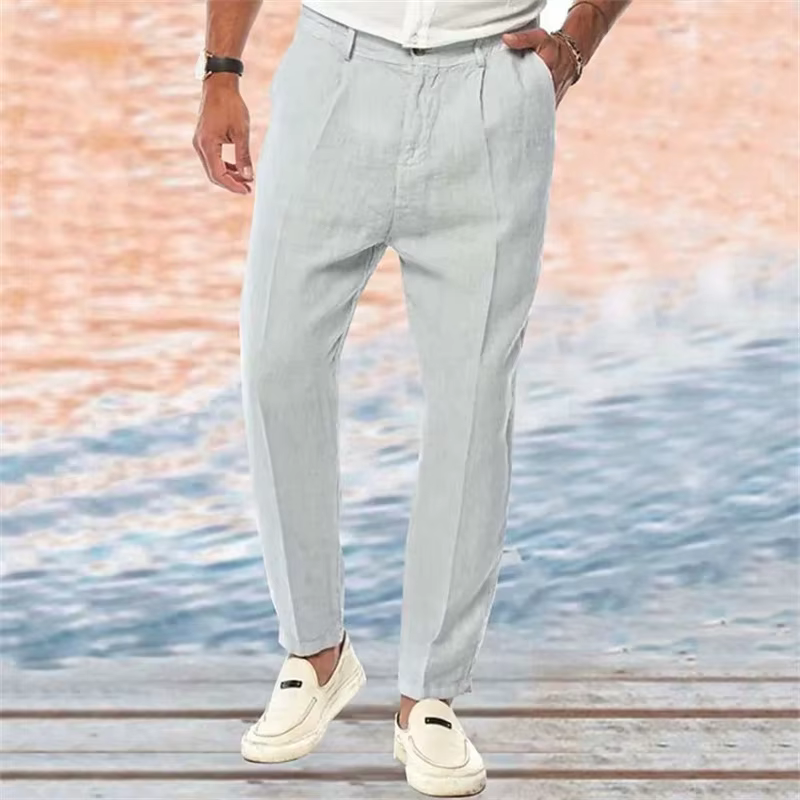 Vêtements pour hommes couleur unie droite confortable extérieur décontracté pantalons décontractés a