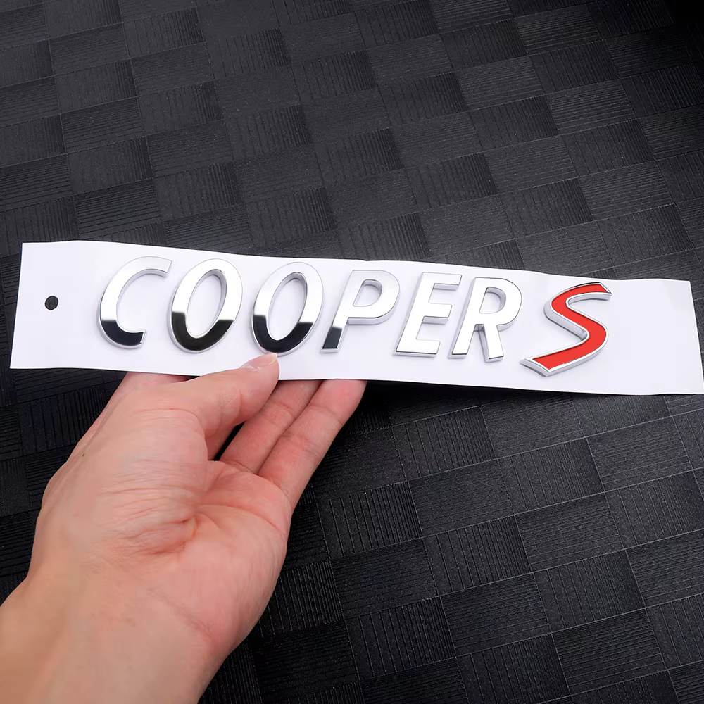Autocollant décoratif avec lettres ABS Cooper S, accessoires extérieurs automobiles pour MINI Cooper