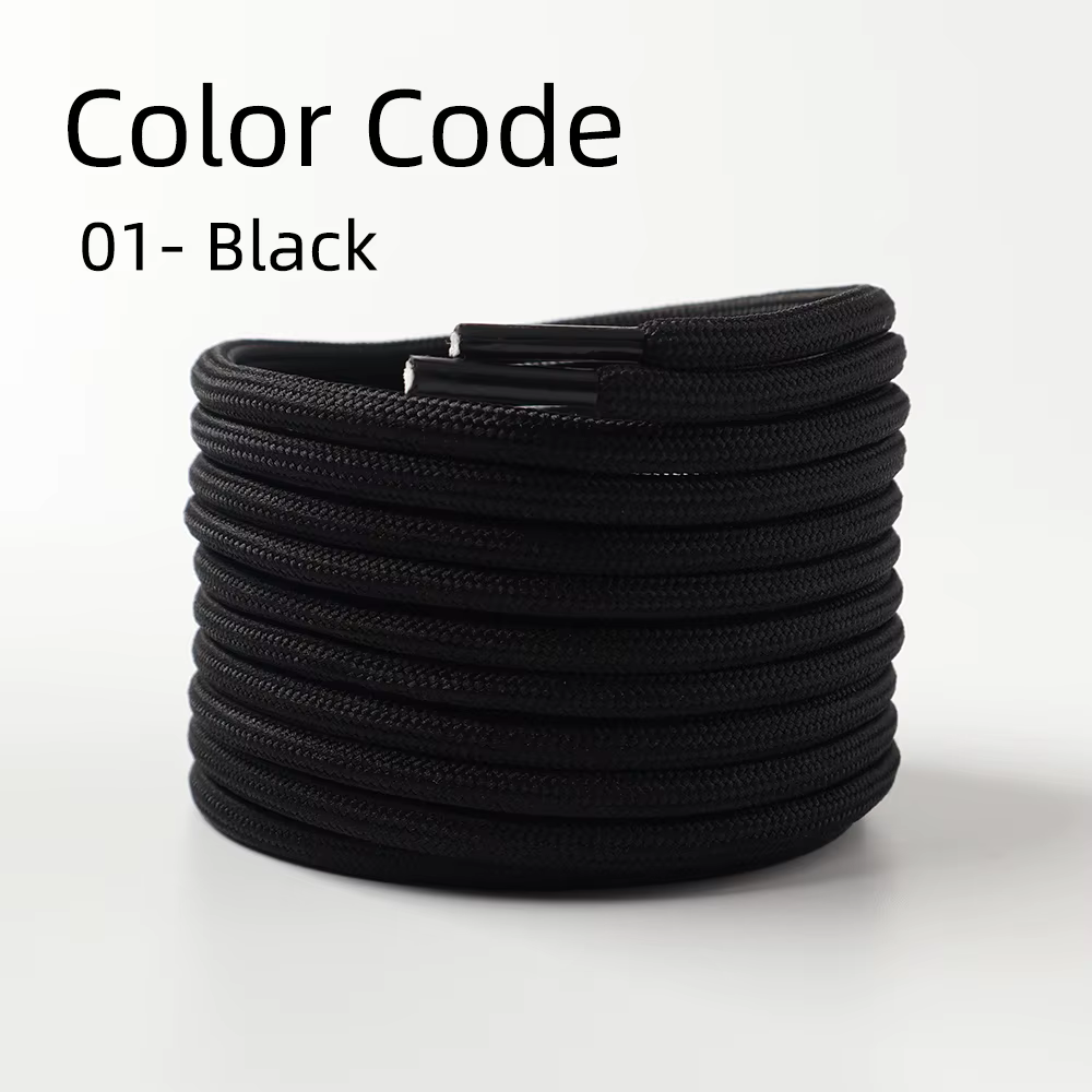 Lacets ronds larges pour baskets, noir/gris, 100/120/140cm, lacets de remplacement compatibles avec 
