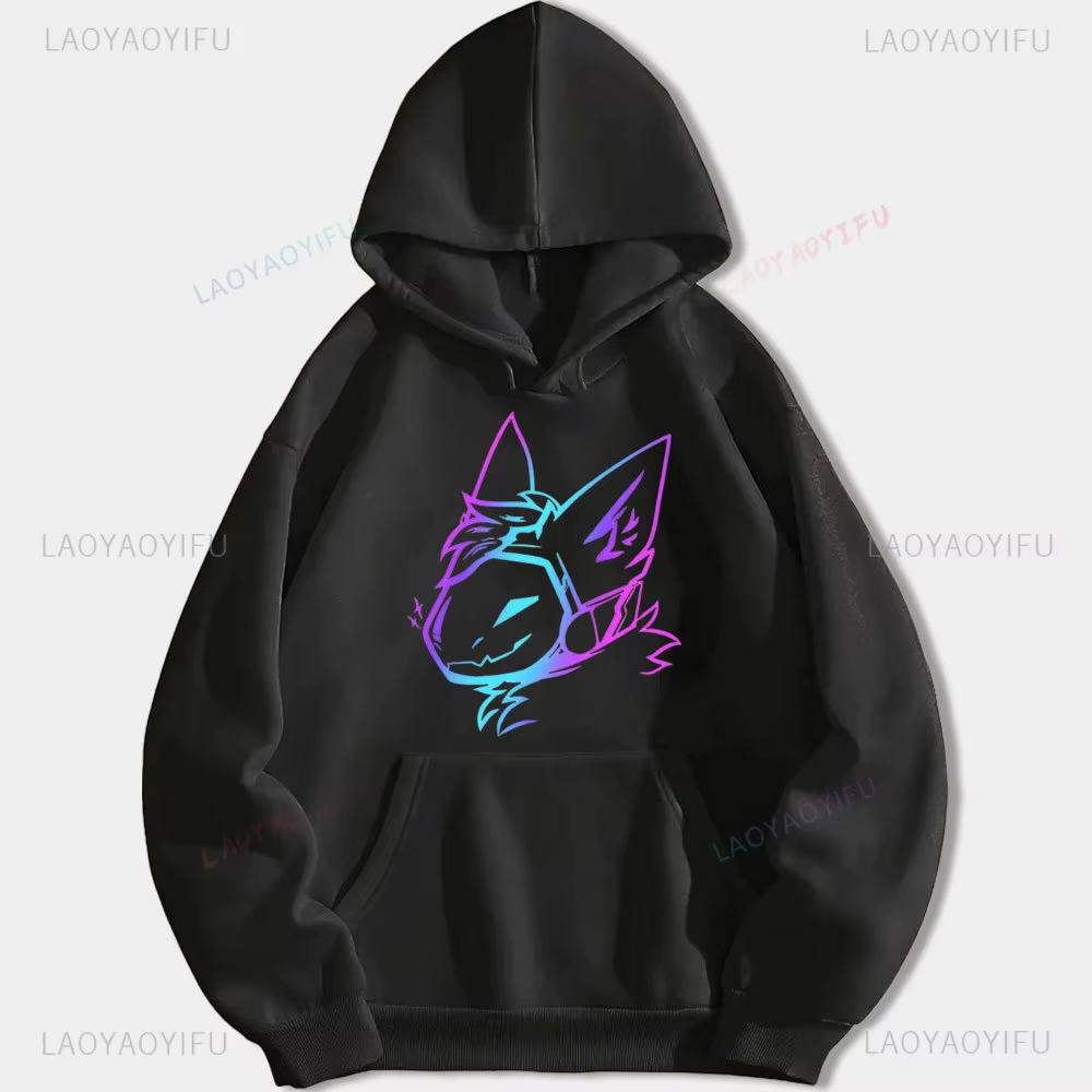 Groovy Protogen buste Lineart Anime graphique sweat à capuche unisexe surdimensionné Streetwear Y2K 