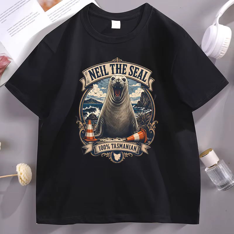 T-Shirt Vintage Neil The Seal Become Ungovernable pour hommes et femmes, T-Shirts humoristiques avec
