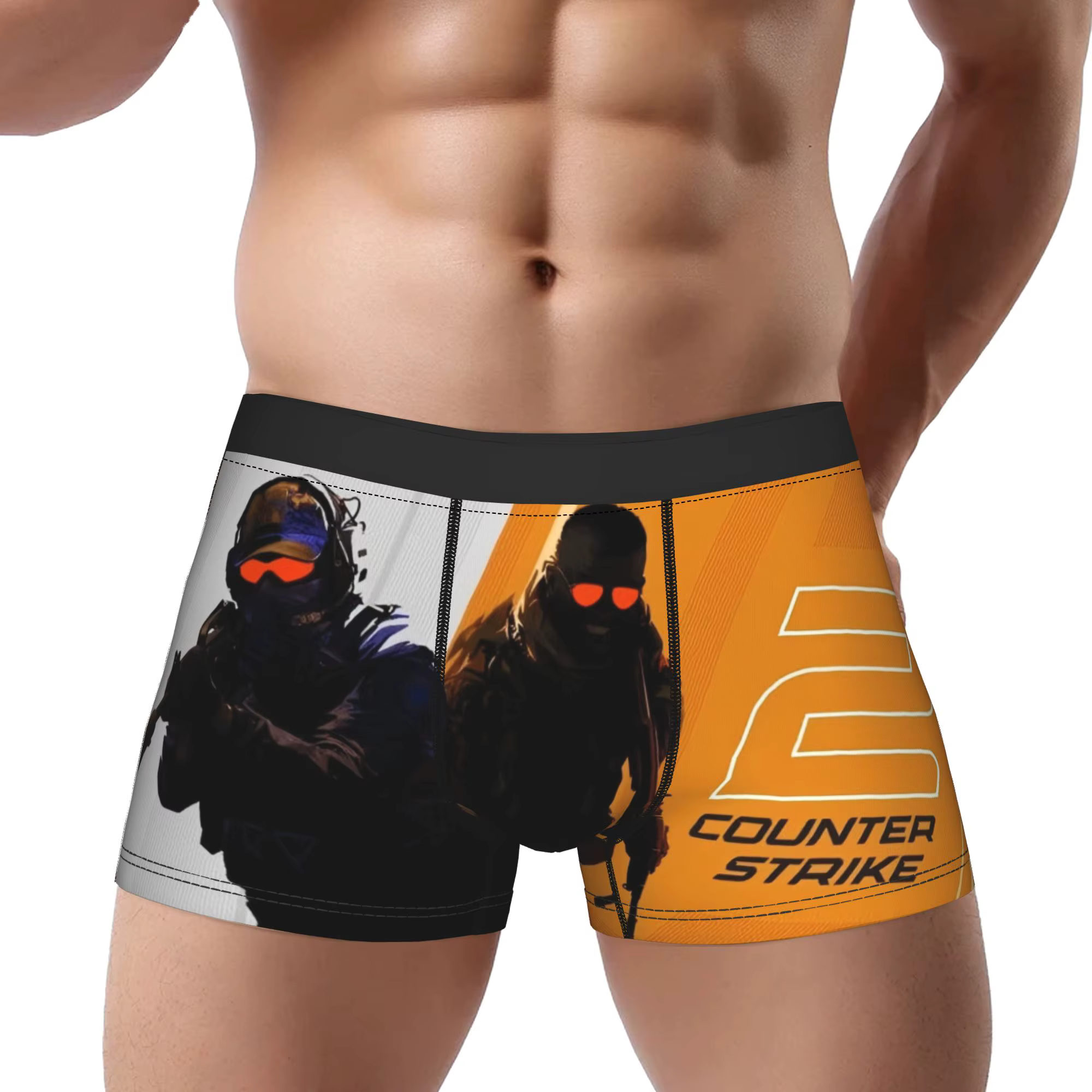 CS GO CS GO Sous-vêtements pour hommes, culottes imprimées, caleçons boxer
