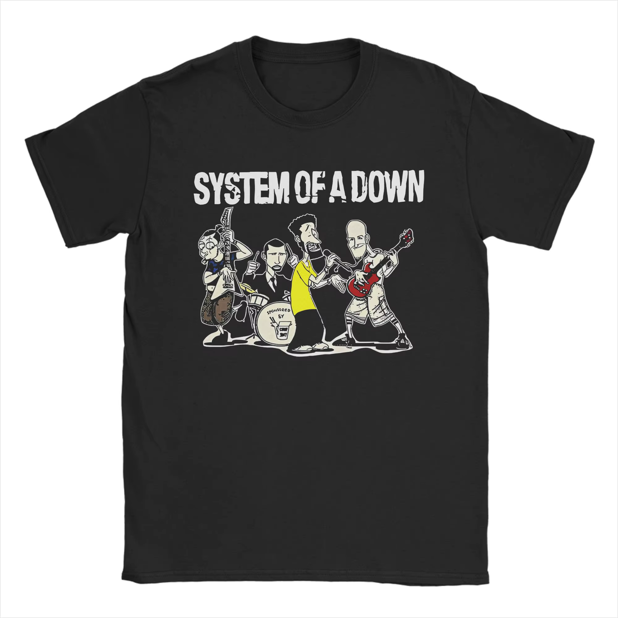 Système rétro d'un Down Art t-shirt hommes col rond manches courtes hauts chemises Punk Rock Band 10