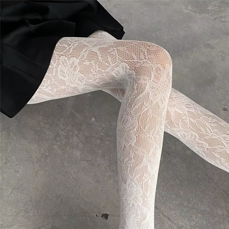 Lolita – collants floraux Style Punk pour filles, bas colorés, cuisses hautes, Lingerie Sexy pour fe