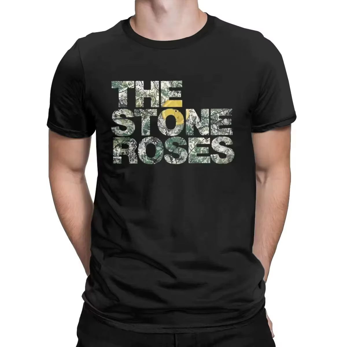 T-shirts avec logo The Stone Roses pour hommes, en pur coton, t-shirt drôle à col rond, t-shirt de t
