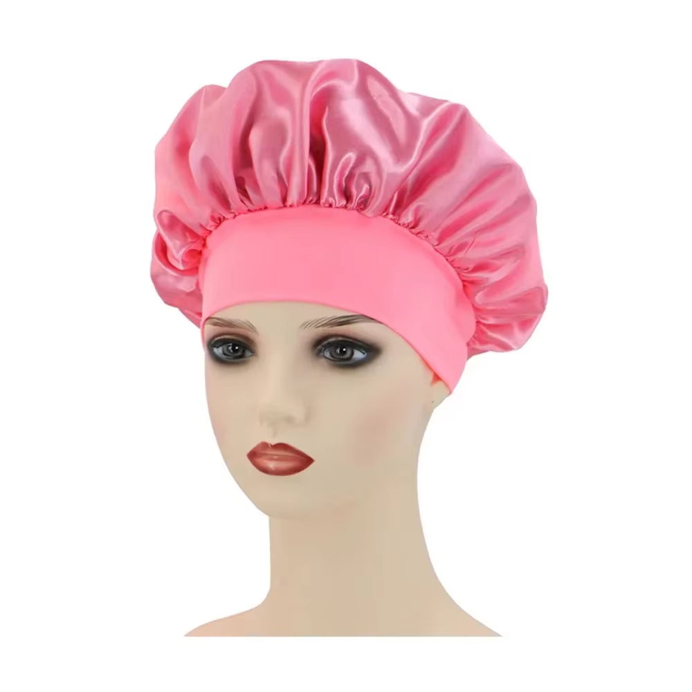 Bonnet de nuit en satin pour femmes, bonnet de nuit solide, bonnet de soins pour le sommeil, bonnet 