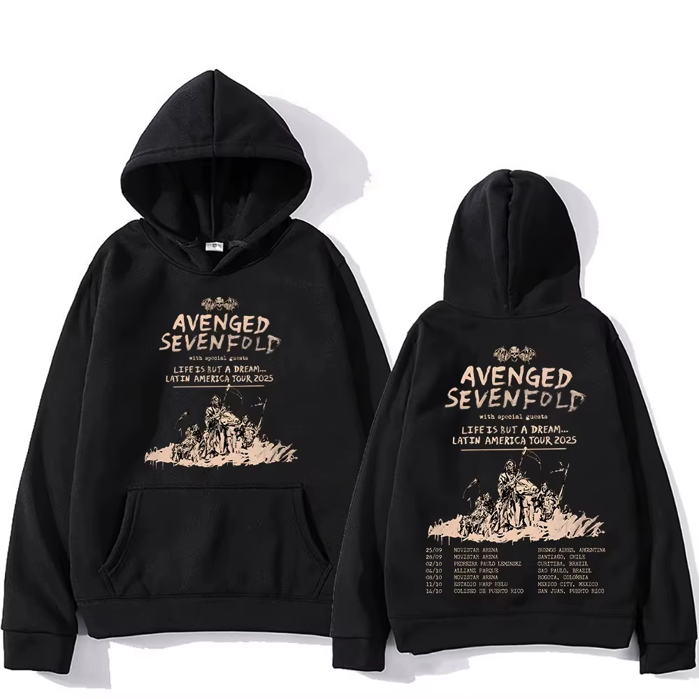 Avenged Sevenfold sweats à capuche Avenged Sevenfold Latin America Tour 2025 sweats Hip Hop nouveaut