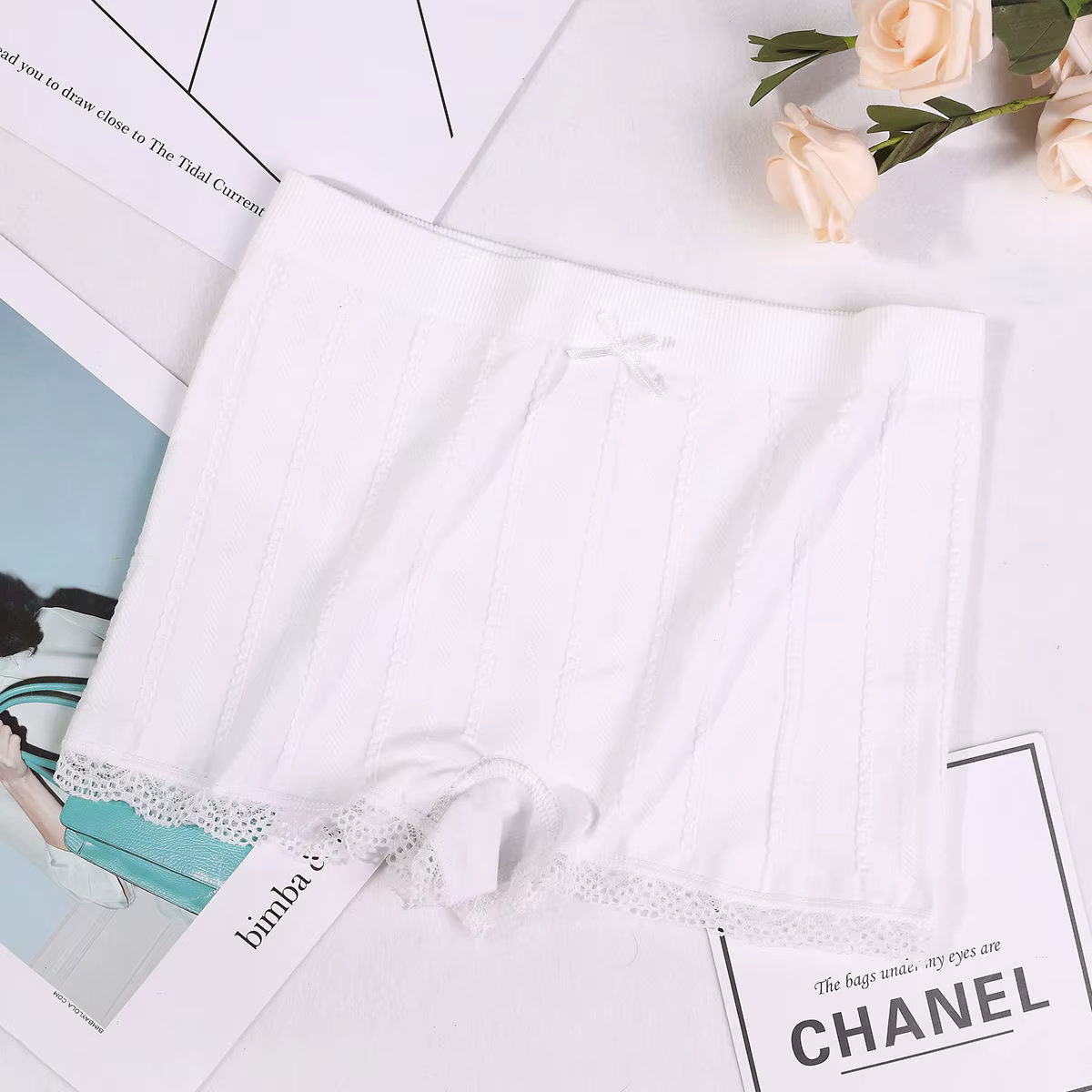 Shorts sans couture en dentelle douce, sexy, respirants, pour femmes et jeunes filles, shorts de séc