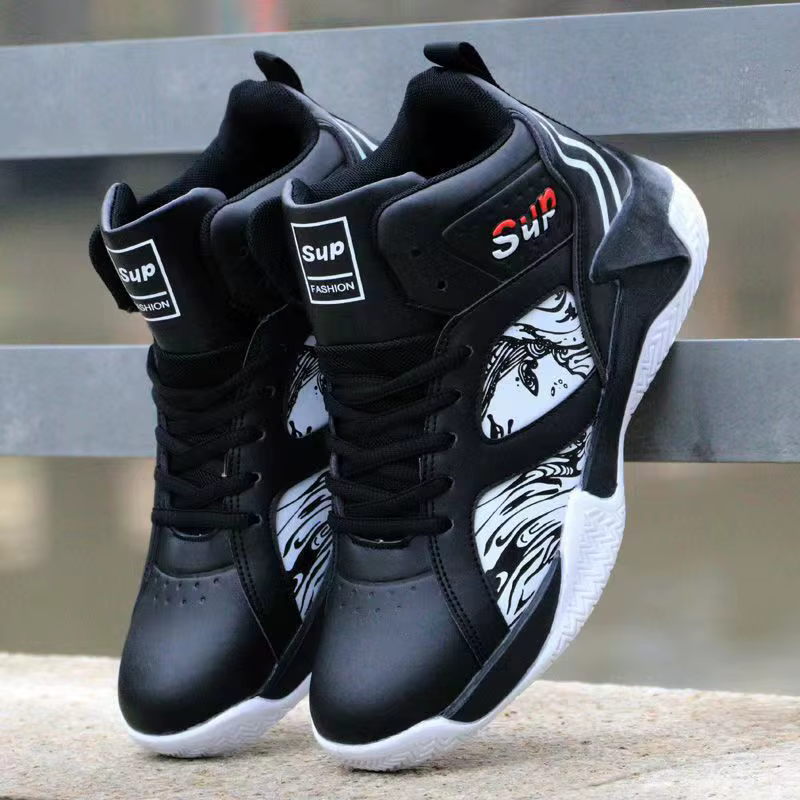 Nouvelles baskets antidérapantes pour hommes, chaussures de basket-ball montantes de luxe confortabl