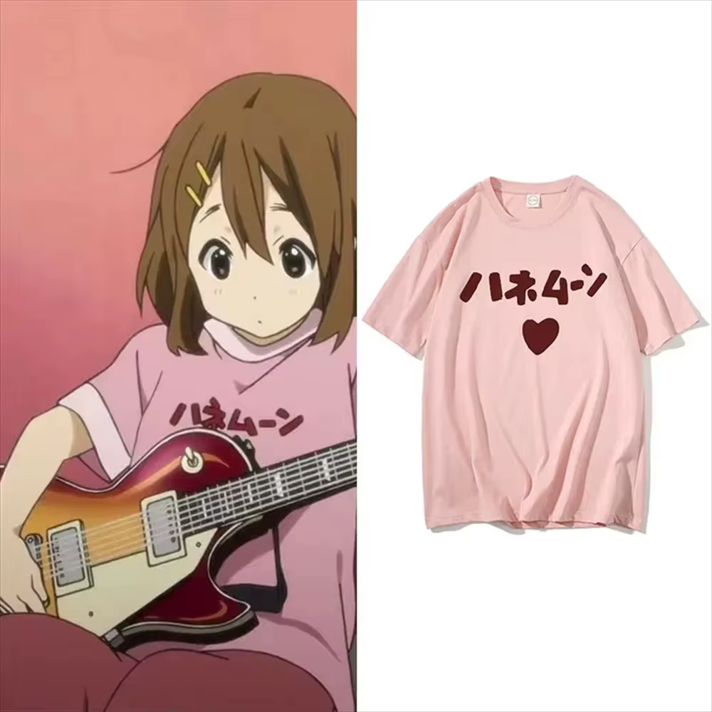 Manga japonais t-shirt ample été hommes femmes t-shirt drôle mignon Anime K-ON Hirasawa Yui Akiyama 