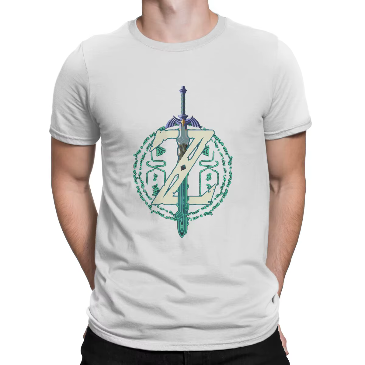 ZELD-T-Shirt à Manches Courtes et Col Ras du Cou pour Homme, Vêtement en 100% Coton, Style Tears of 