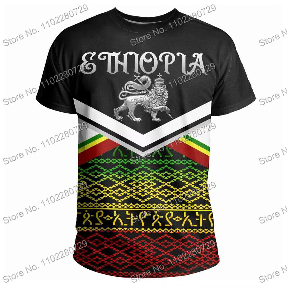 ETHIOPIA-T-shirt national pour hommes, chemises d'extérieur, vêtements de discussion, entraînement, 