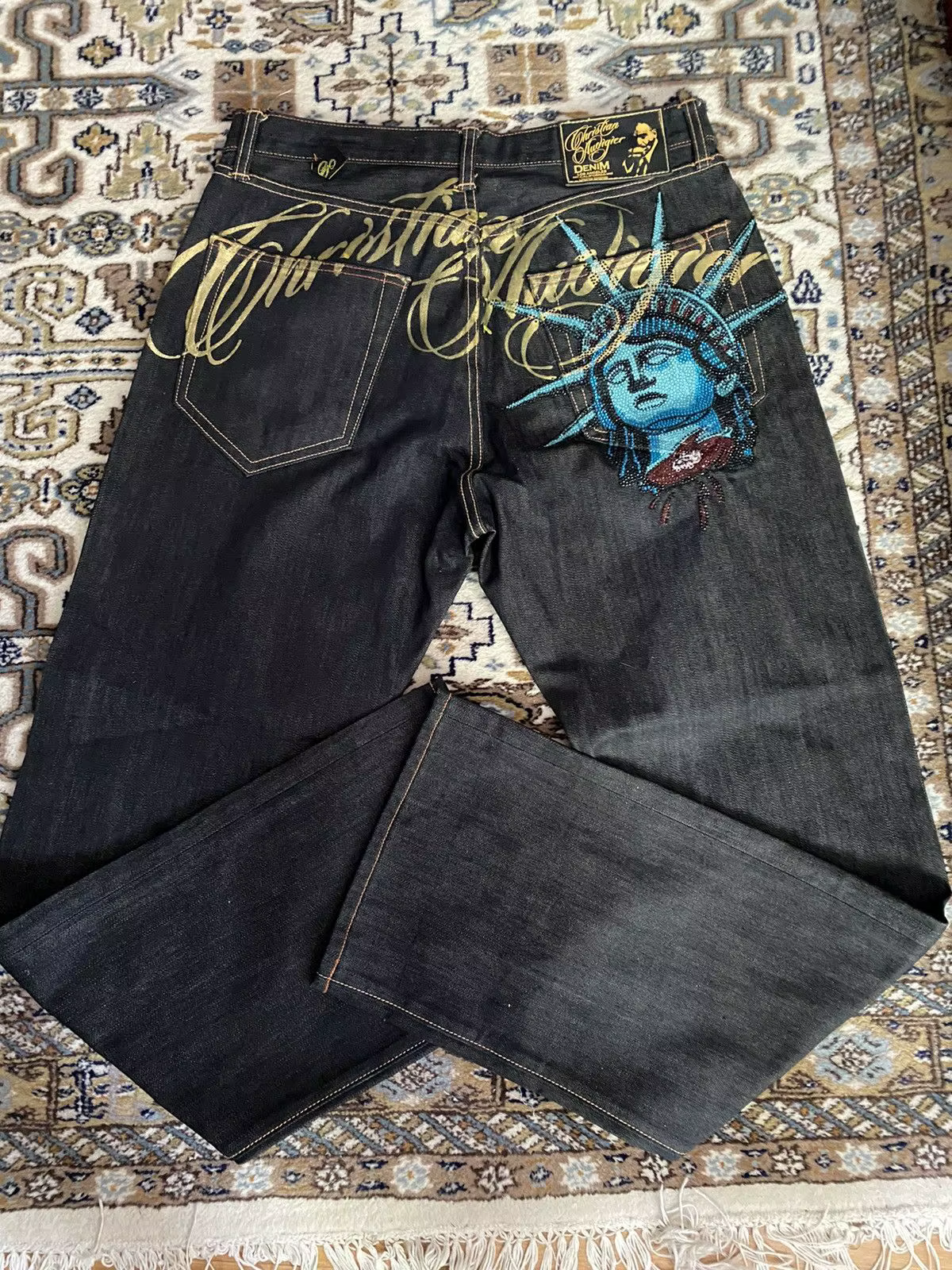 Vêtements pour femmes Harajuku Y2k années 2000, jeans vintage Statue de la Liberté, jeans décontract
