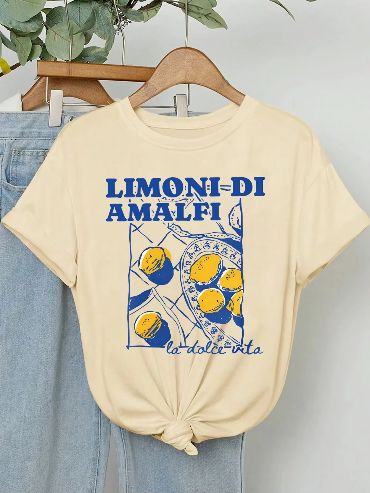 T-shirts à la mode pour hommes et femmes, rétro américain Ins citron graphique, nouvelle tendance, v