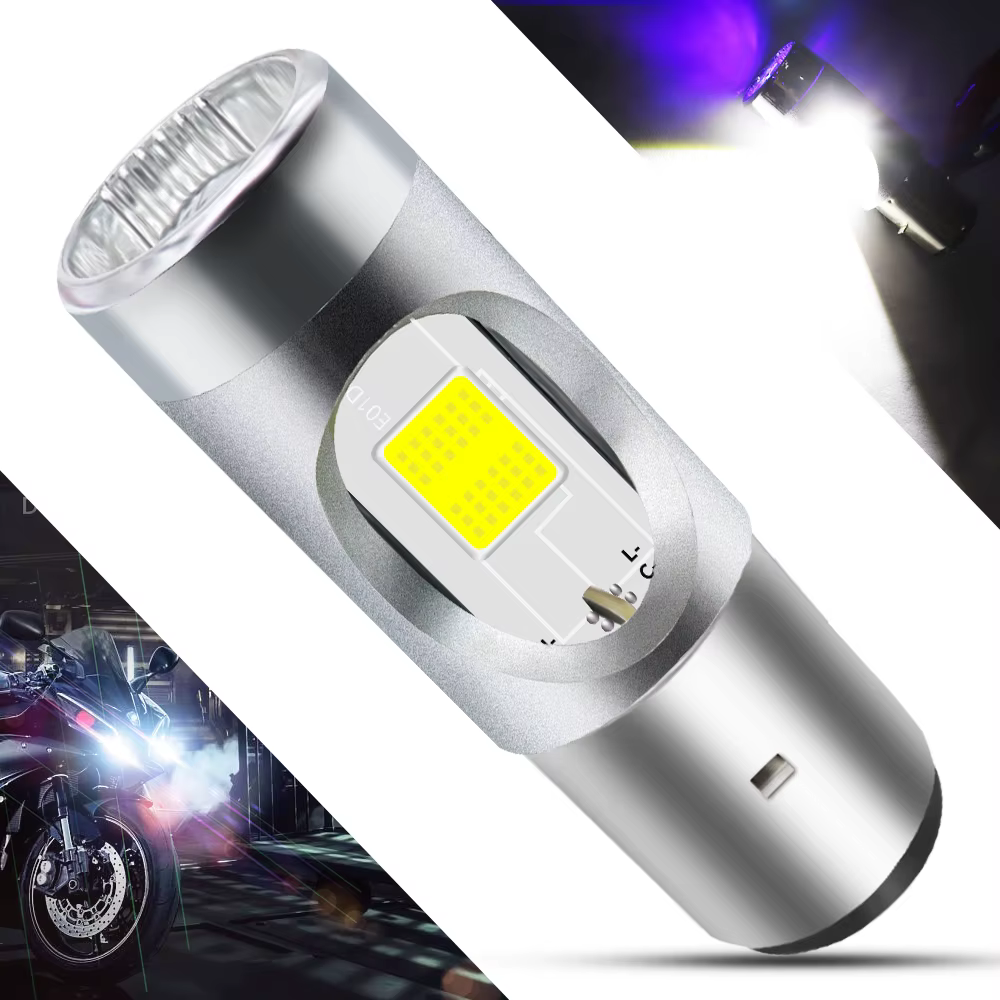 BA20D LED ampoule de phare de moto 1 COB + 3528 LED s 7.8Watts feux de croisement H6 LED phare de mo