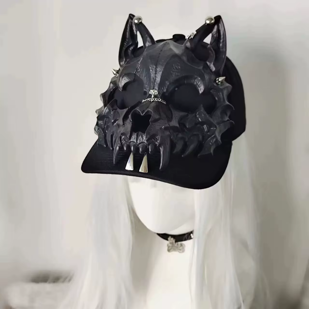 Techwear Style loup crâne Rivet Hip Hop Punk casquette de Baseball femme gothique Vintage chapeaux r