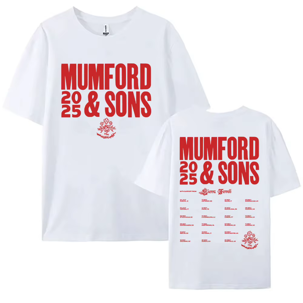 2025 Tour Mumford & Sons T-shirt Folk Rock Band RUSHMERE Album nouveaux t-shirts été coton hommes fe