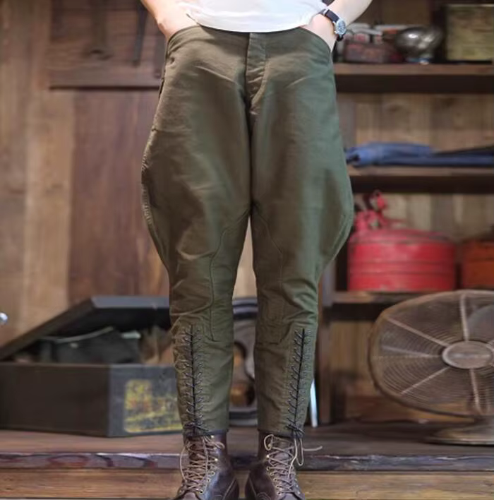 Culotte d'équitation vintage pour homme, pantalon vert, surintendant américain