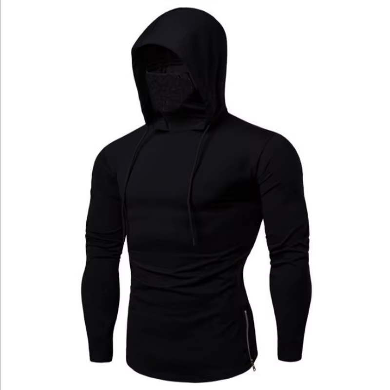 Sweat à capuche fin pour hommes, sweat-shirt à manches longues avec masque, épissure décontractée, g