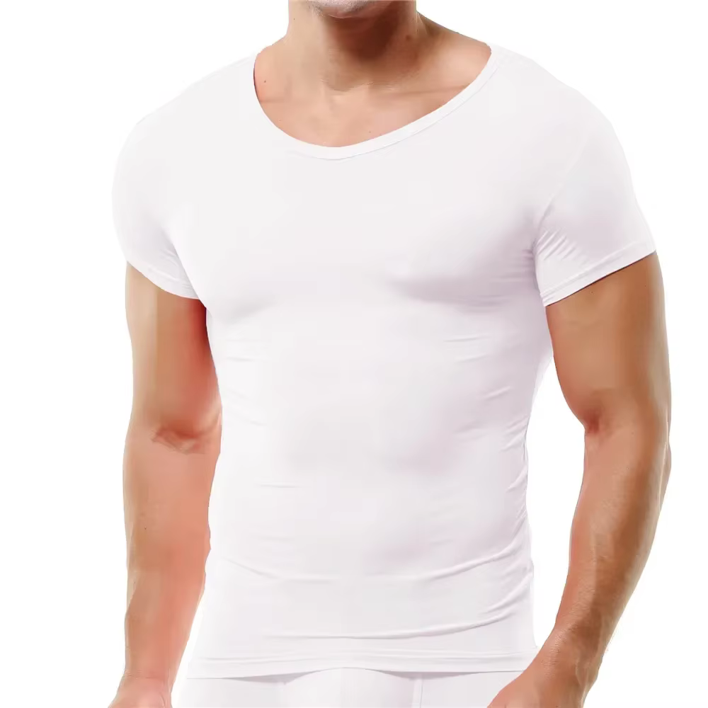 Ice InjCasual Économie à manches courtes pour hommes, sous-vêtements respirants, t-shirts basiques, 