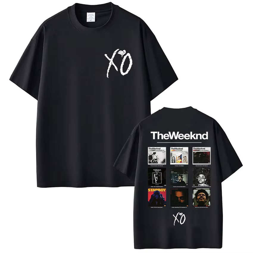 T-shirt graphique Rapper The Weeknd Xo Album pour hommes et femmes, vêtements d'été en coton Y2K, hi