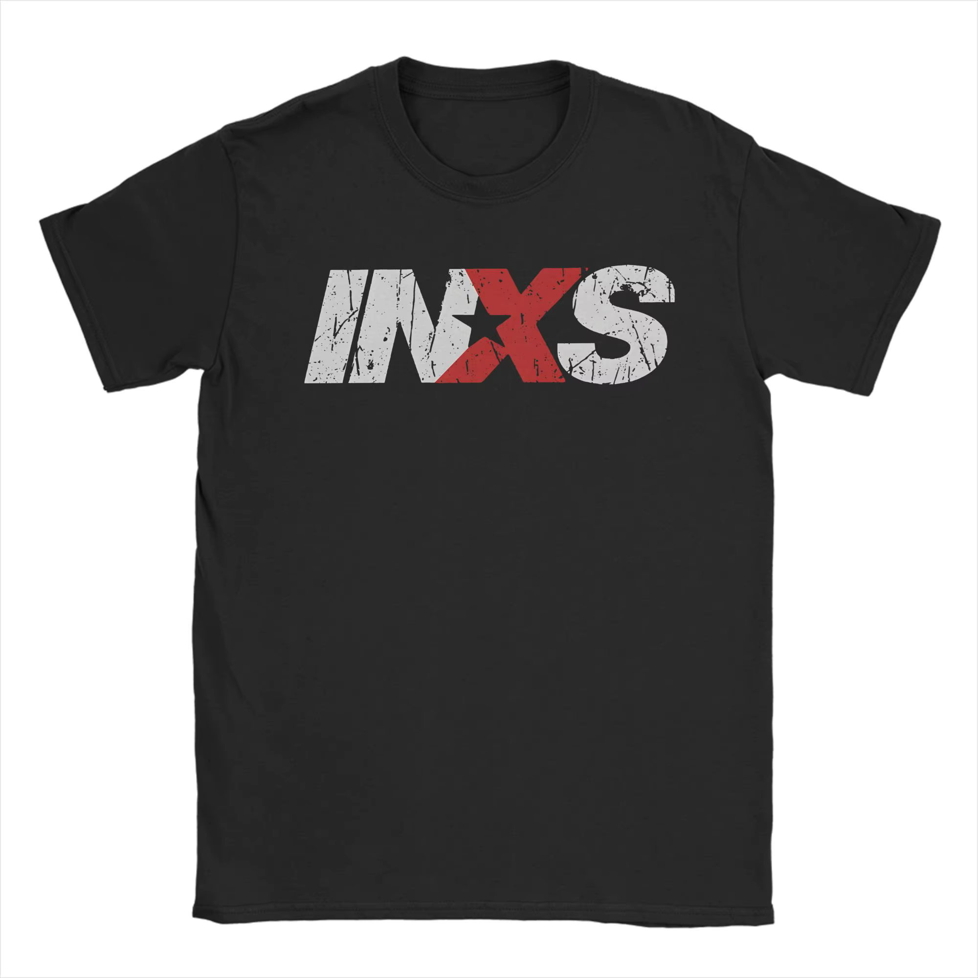 T-shirt avec logo INXS pour hommes, t-shirts décontractés en coton, col rond, manches courtes, vêtem