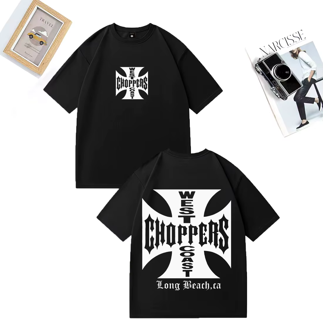 Chemise Paul Walker West Coast Choppers pour hommes et femmes, t-shirt vintage ample en coton à manc