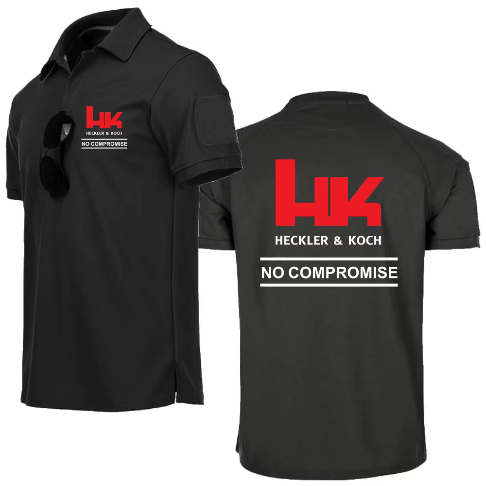Polo à manches courtes avec logo Ian pour homme, t-shirt HRovler Koch Firearms, vêtements de sport s