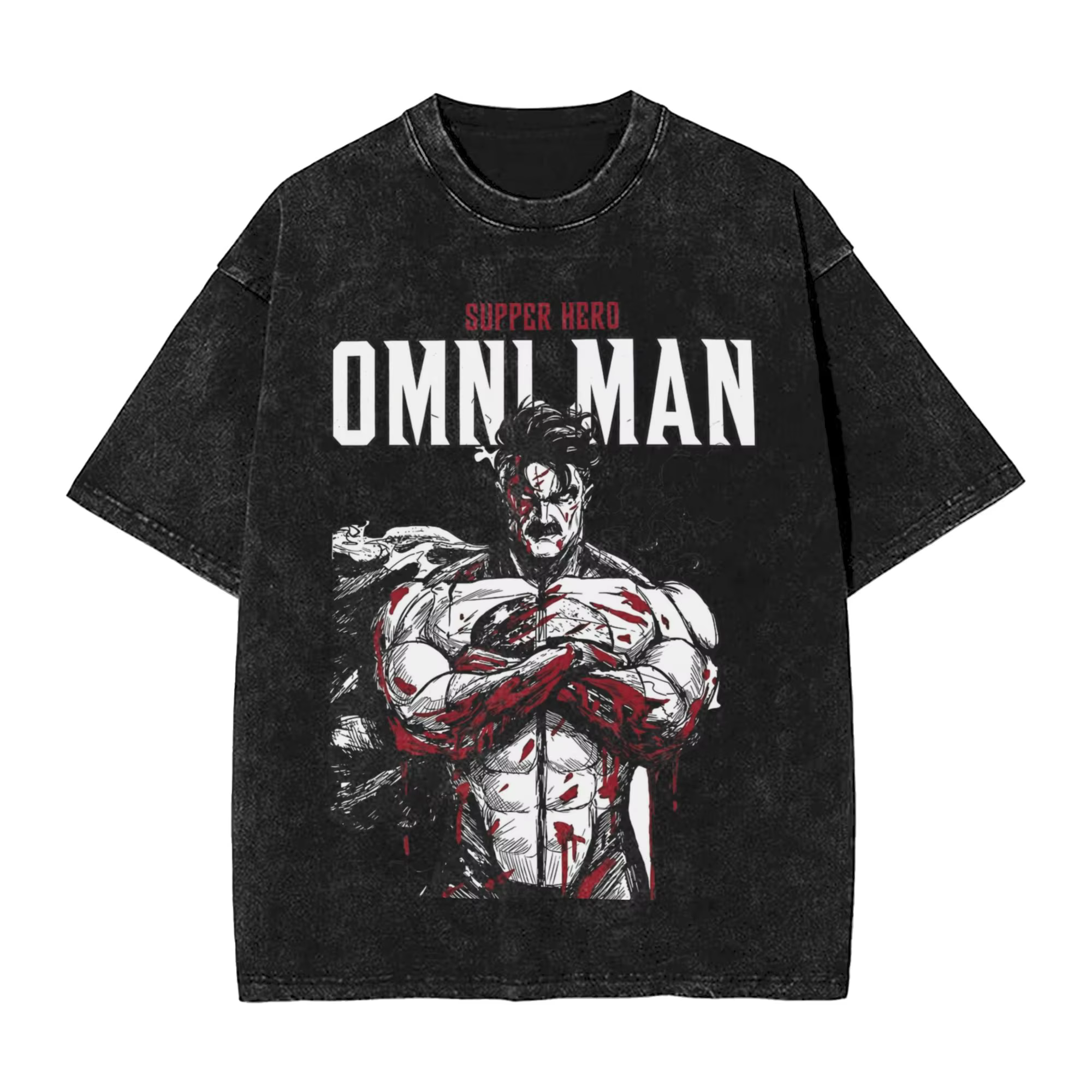 T-shirts Super Héros Omni Man Invincible Lavés Streetwear Hip Hop Vintage T-shirts Homme Femme Manch