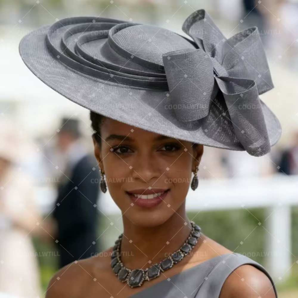 Grand chapeau fascinateur orange avec nœud et pince pour femme, accessoire de tête pour Kentucky Der