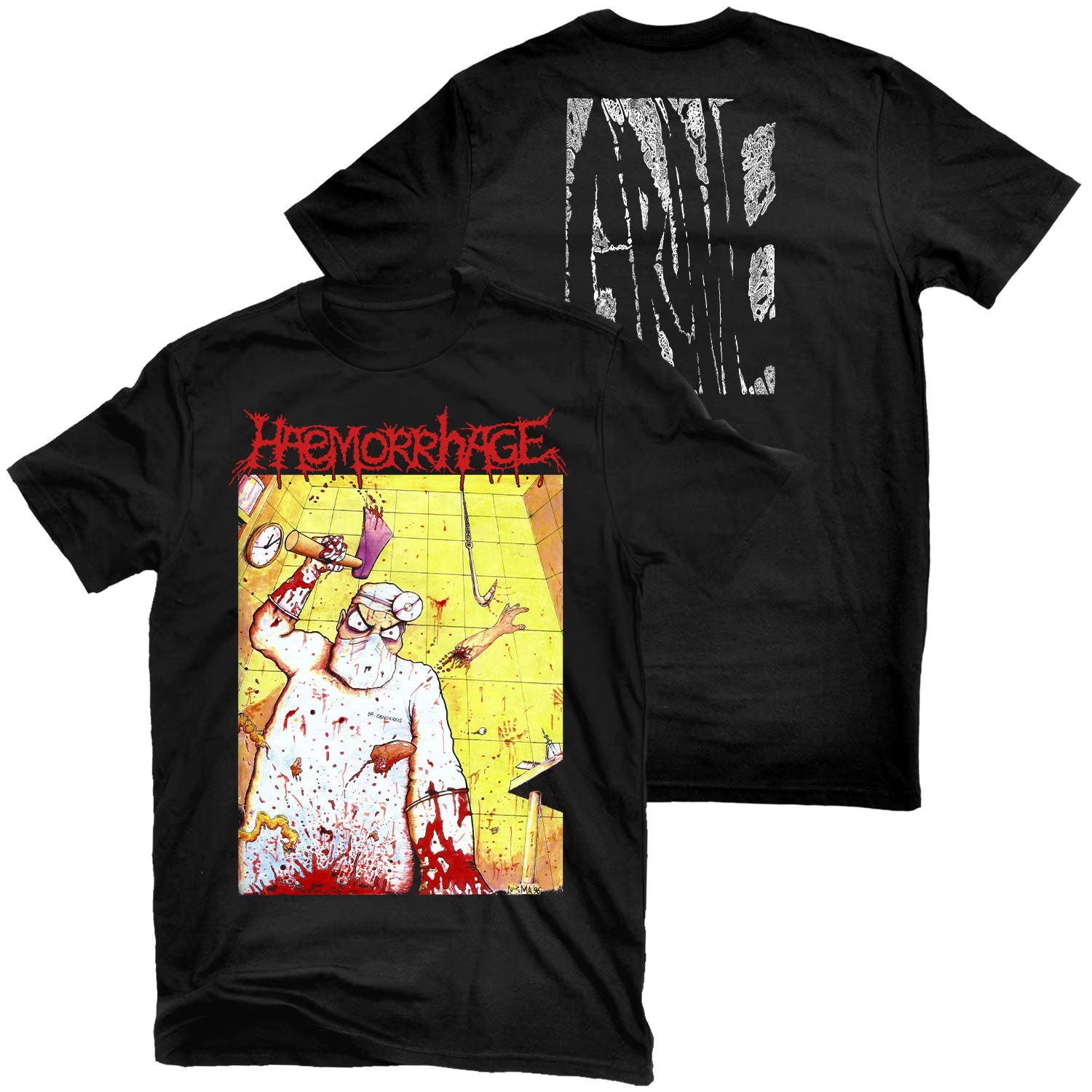 T-shirt en coton avec image graphique Haemorrhage Grume pour hommes et femmes, Streetwear d'été