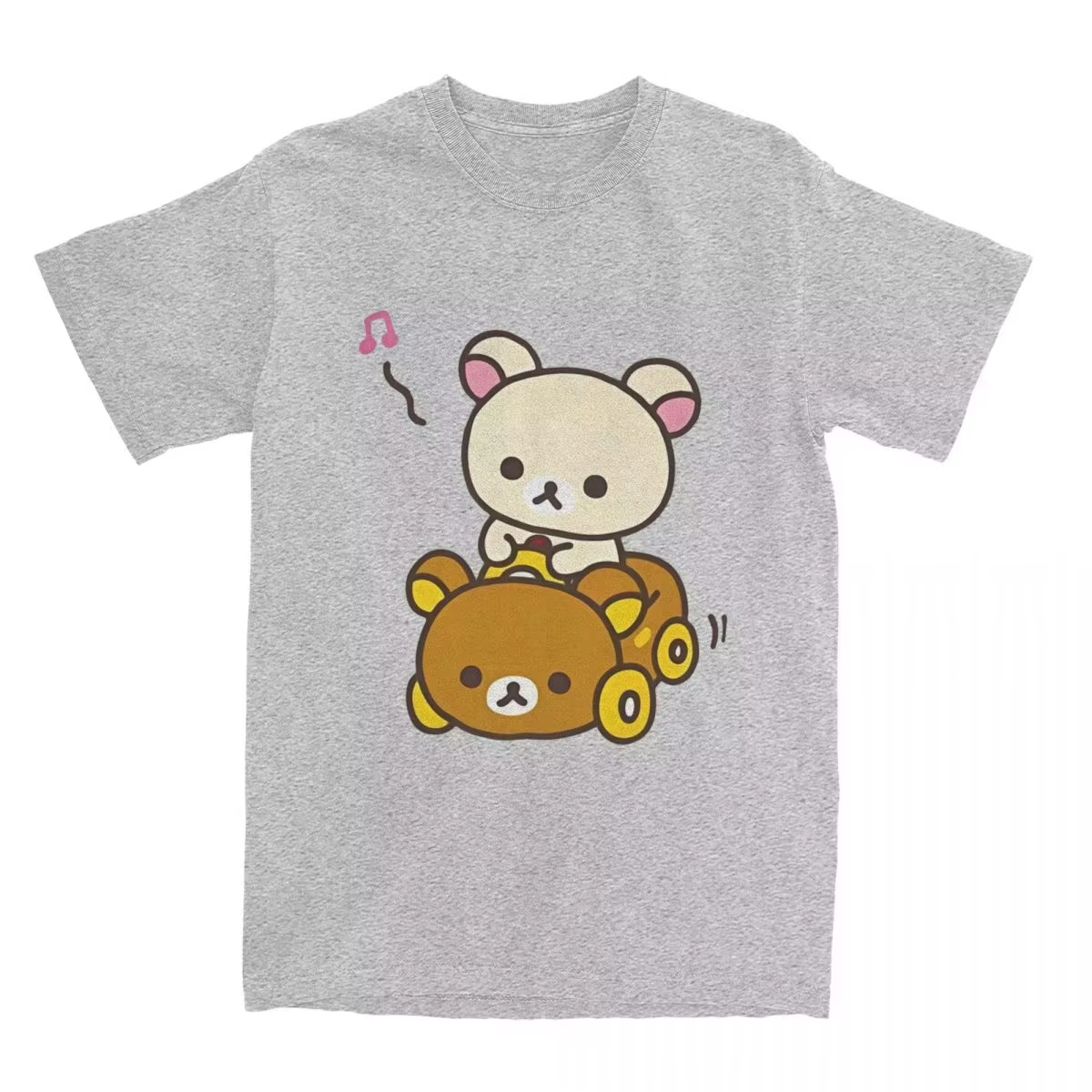 T-shirt Rilakkuma 2026 NOUVEAU pour homme et femme, t-shirt en coton hipster, col rond, manches cour