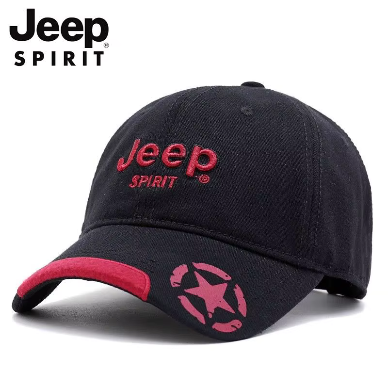 Casquette de baseball brodée en pur coton Jeep, chapeau de soleil pour sports de plein air saisonnie