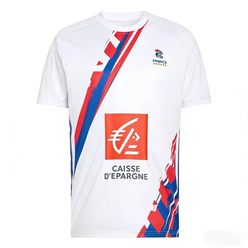 Maillot de handball style saison 2026, Nouvelle Arrivée, T-shirt imprimé 3D bleu et blanc, pour Adul