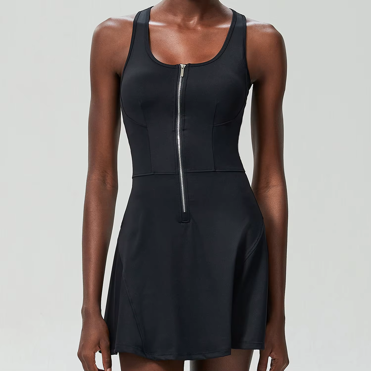 Grande Promotion femme sport robe de Tennis avec short intérieur tissu lisse GYM robe de course