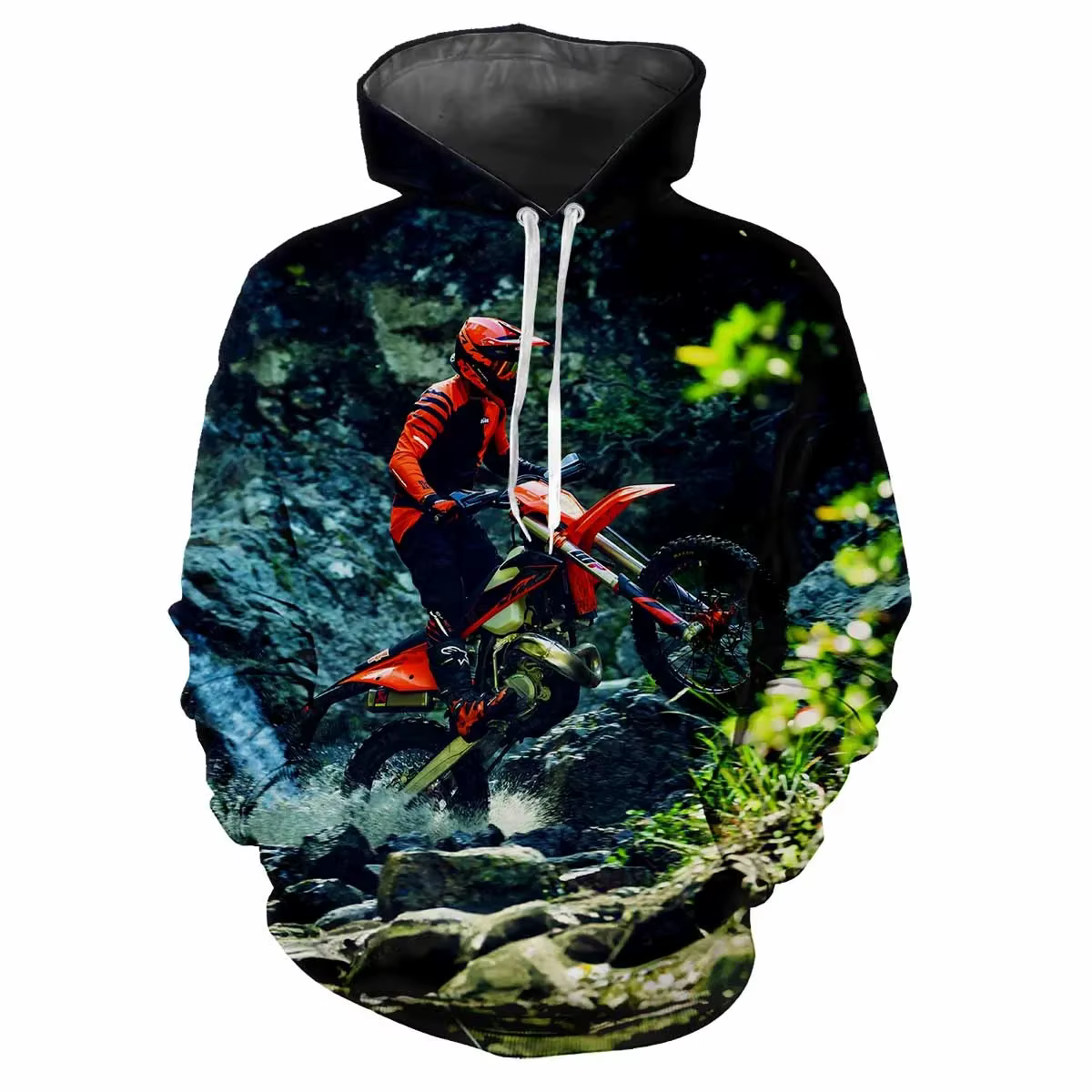 Sweat à capuche de course de rue pour homme, motif de moto, impression 3D, tendance décontractée, ha